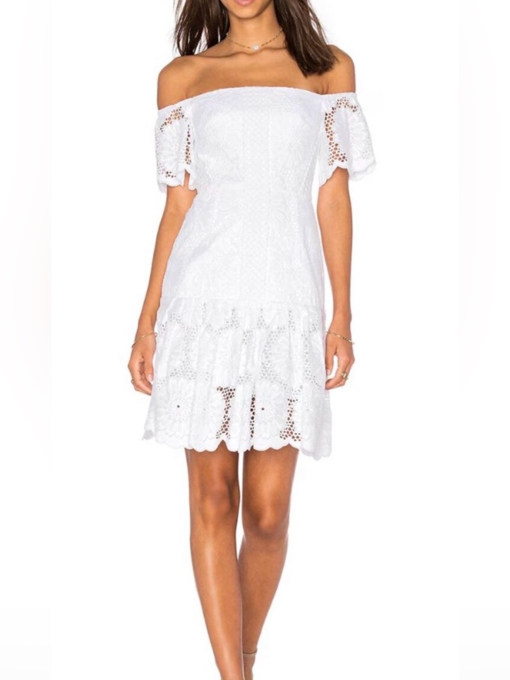 Nicholas • Off The Shoulder Sunflower Lace Dress